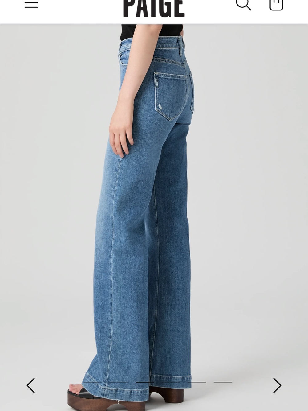 PAIGE Leenah Wide Leg Jeans in Rural Distressed Size 30 x 32 - Picture 3 of 12
